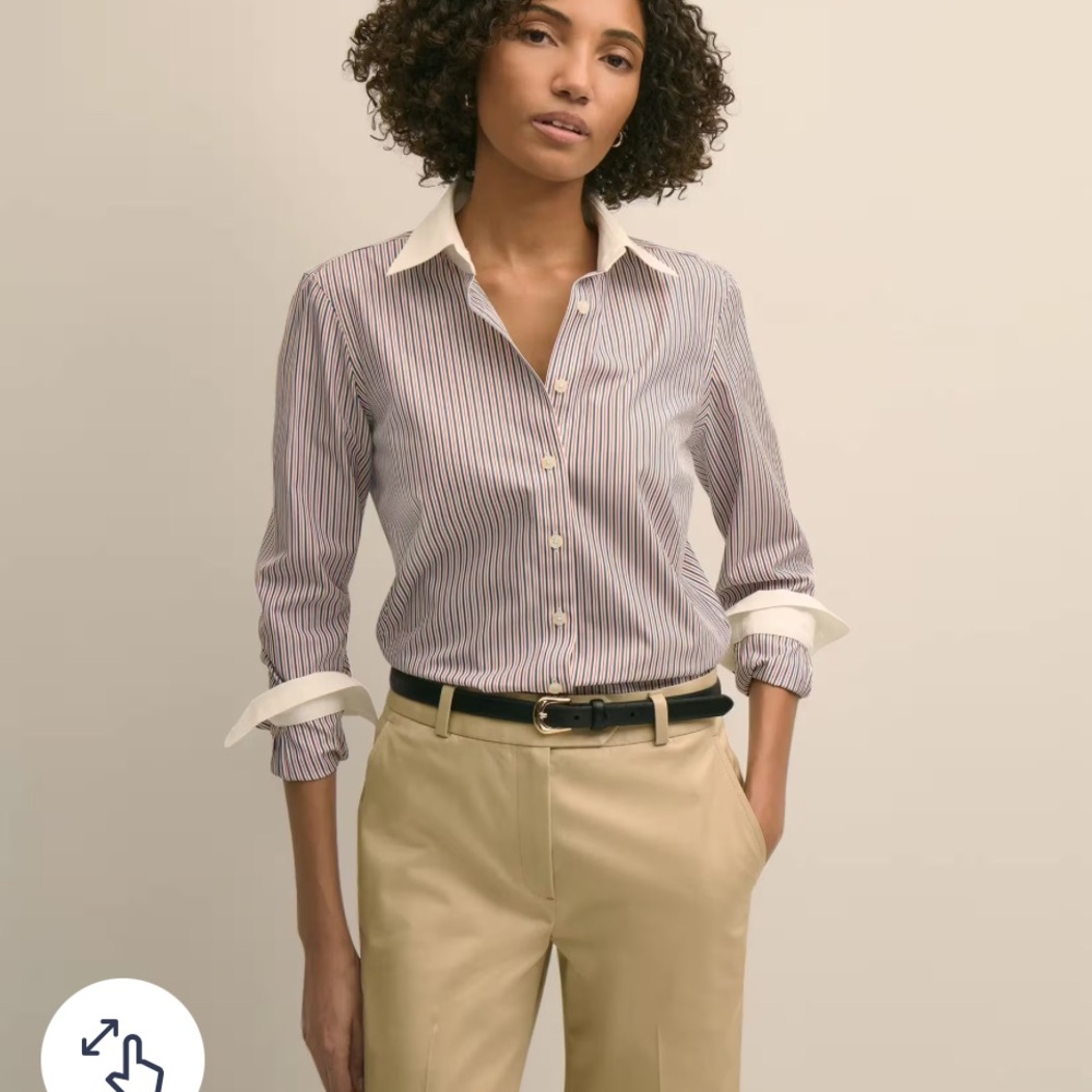 Brooks Bros. Purple Gingham Fitted Buttoni-Up Shirt